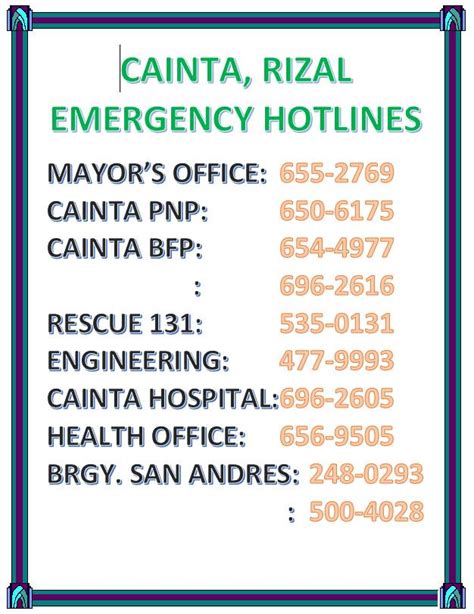 cainta hotline number|Directory .